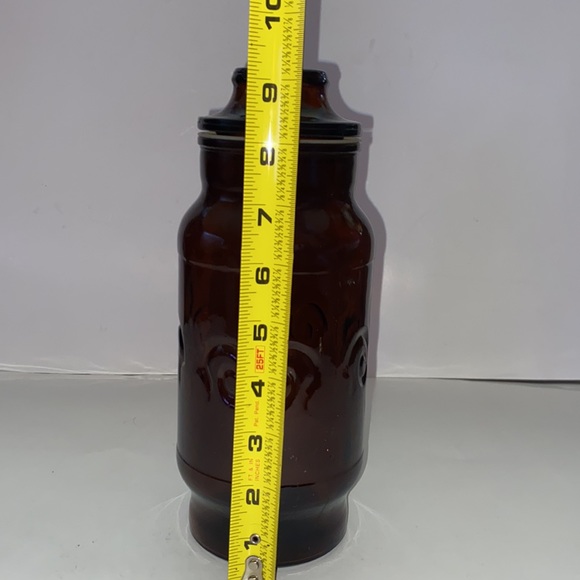 Vintage 1975 Owens Illinois Brown glass apothecary jar, Fleur de Lis apothecary - Picture 6 of 6